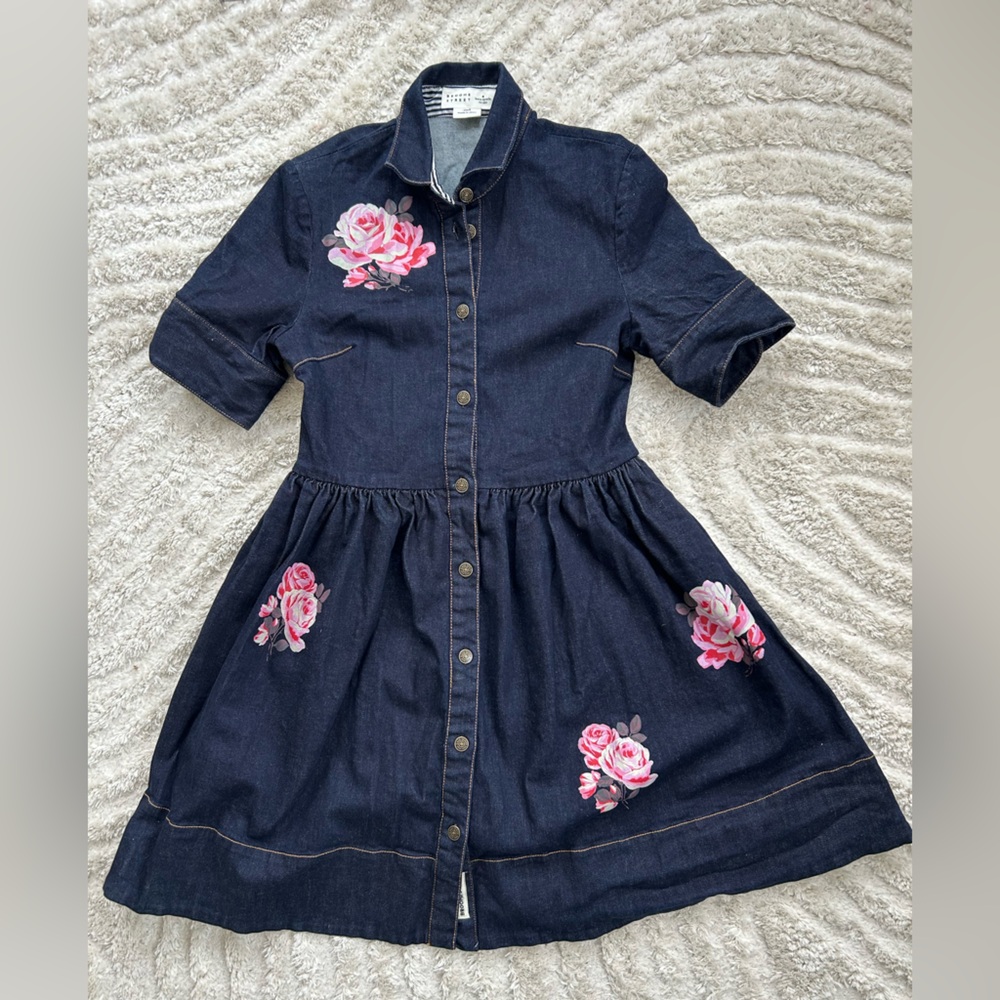 Kate Spade Denim Floral Dress Broome Street